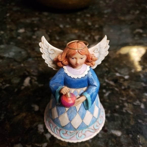 𝅺jim Shore Enesco Heartwood Creek Angel Ornament Miniature 3.5" Wings Blue - Picture 6 of 7